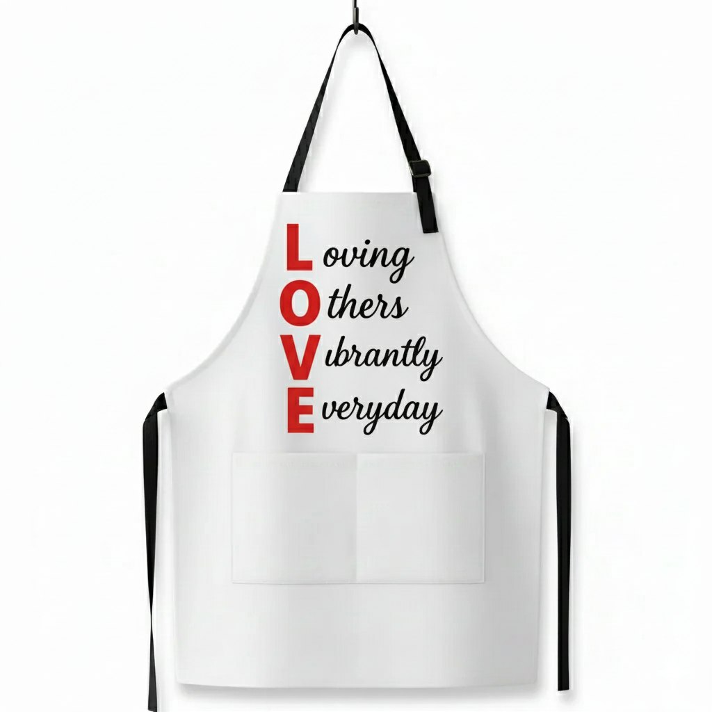 L.O.V.E. Apron | Loving Others Vibrantly Everyday | Inspirational Apron & Uplifting Kitchen Gift