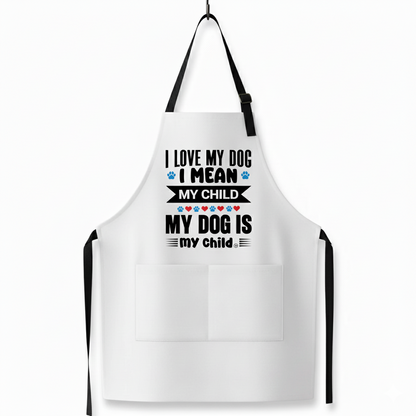 "I Love My Dog, My Dog is My Child" Apron | Relatable Dog Parent Kitchen Gift